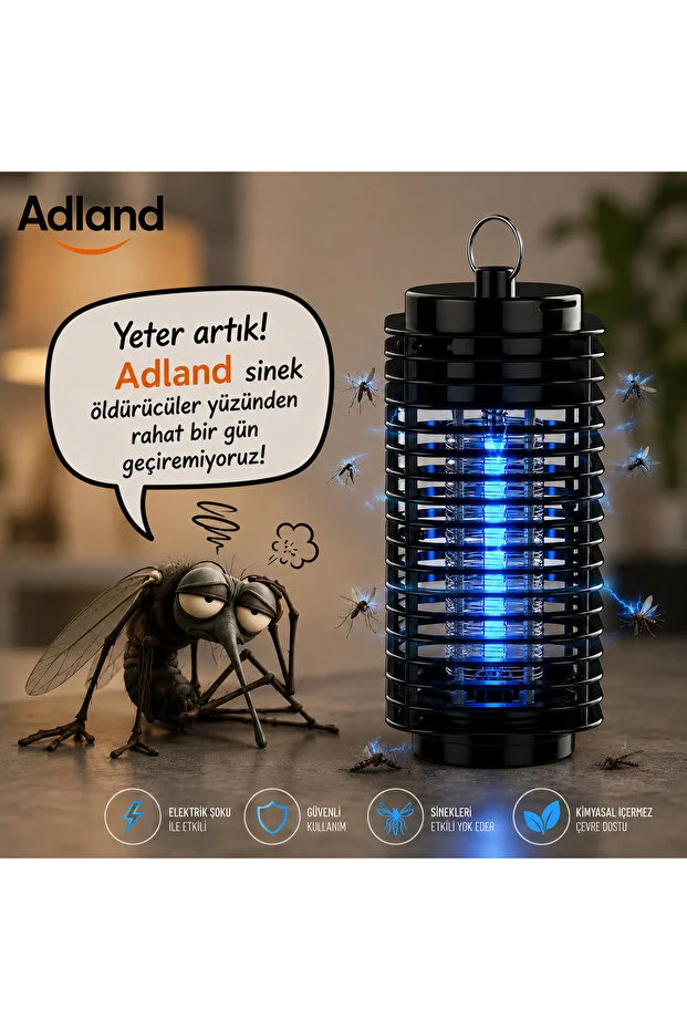 Mor Işık Teknolojili Elektrikli Sinek Öldürücü Cız Lamba Taşınabilir ve Kolay Temizlenebilir